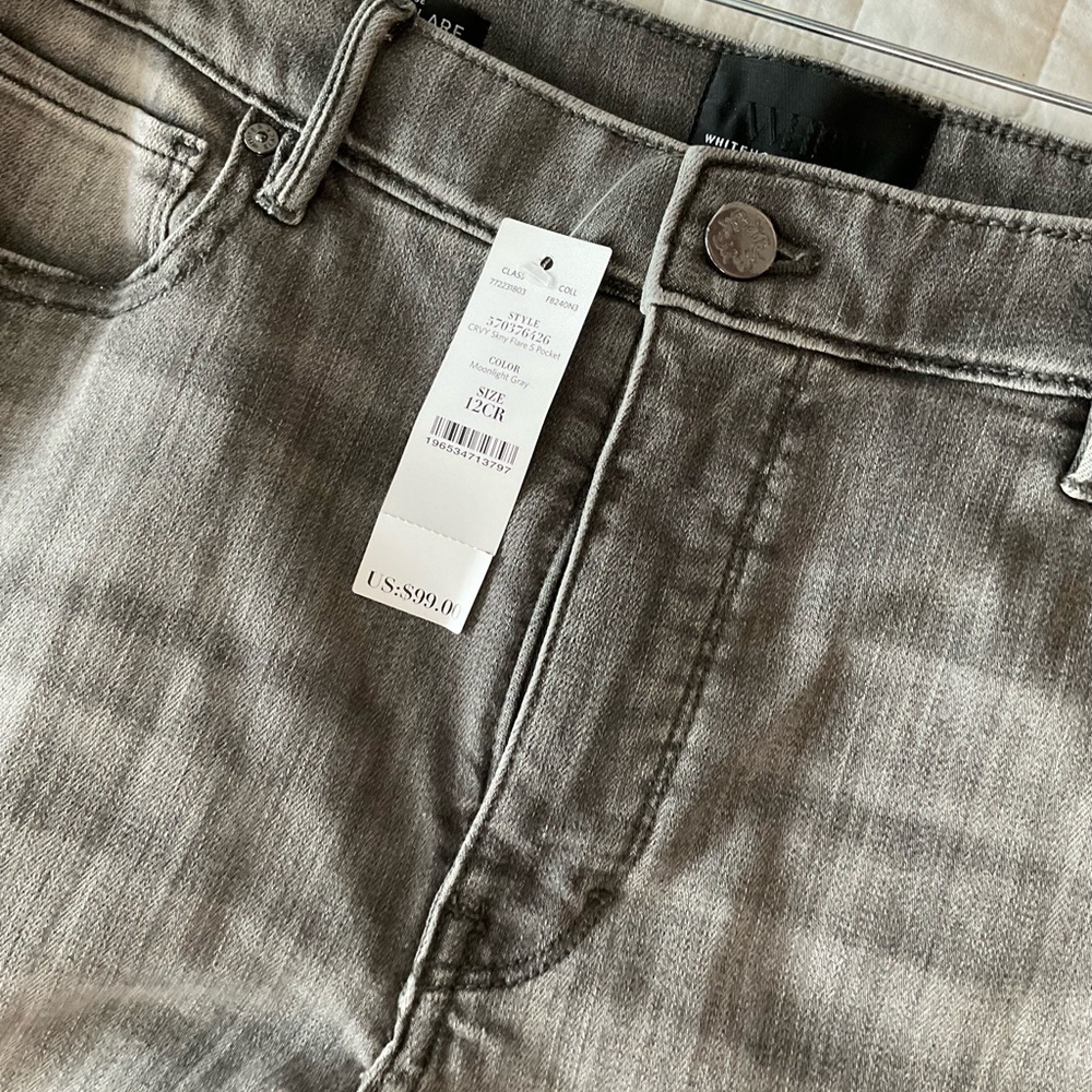 White House Black Market Gray Straight Leg Jeans